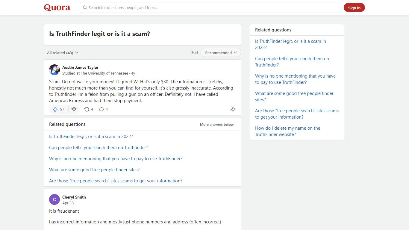 Is TruthFinder legit or is it a scam? - Quora